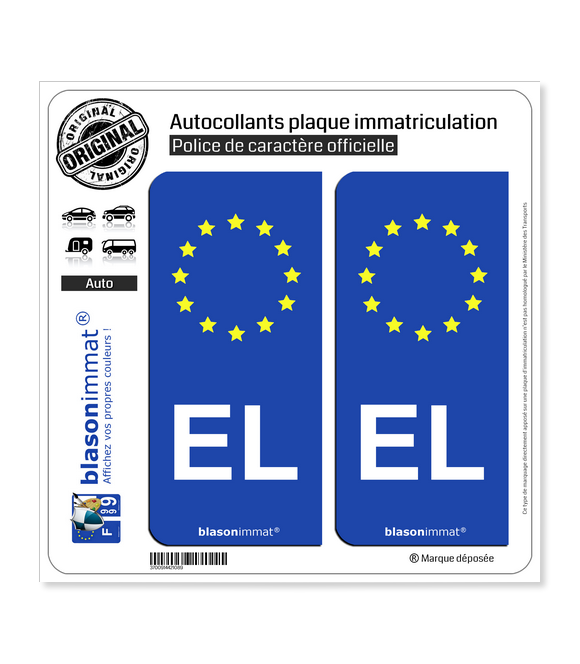 EL Alsace - Identifiant Européen | Autocollant plaque immatriculation