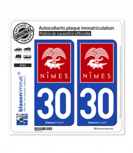 Stickers plaque immatriculation 30