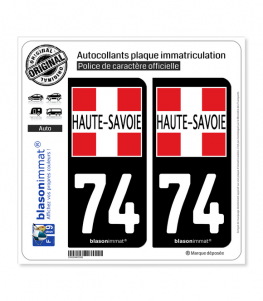 Autocollant plaque Red 74 Haute-Savoie