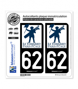 62 Le Touquet-Paris-Plage - Ville | Autocollant plaque immatriculation