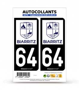 64 Biarritz - Ville | Autocollant plaque immatriculation