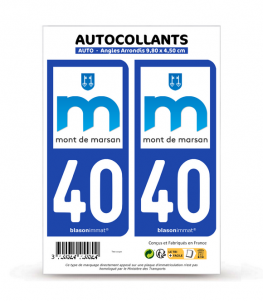 40 Mont-de-Marsan - Ville | Autocollant plaque immatriculation