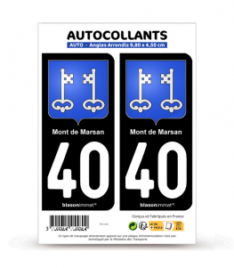 40 Mont-de-Marsan - Blason | Autocollant plaque immatriculation