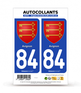 84 Avignon - Armoiries | Autocollant plaque immatriculation