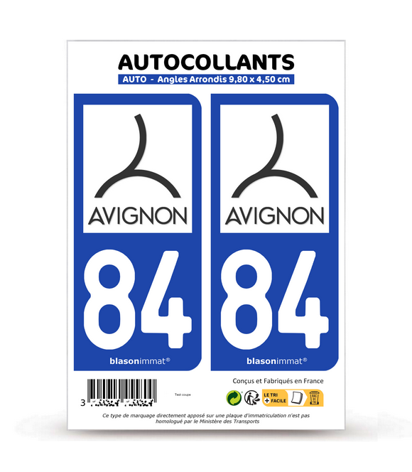 84 Avignon - l'Exception | Autocollant plaque immatriculation
