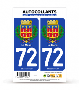 72 Le Mans - Armoiries | Autocollant plaque immatriculation