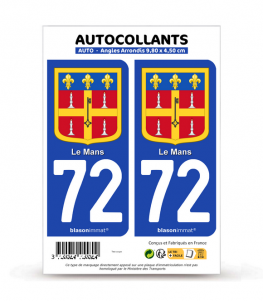 72 Le Mans - Blason | Autocollant plaque immatriculation