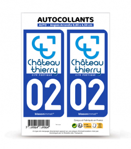 02 Château-Thierry - Ville | Autocollant plaque immatriculation