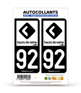 92 Hauts-de-Seine - Département | Autocollant plaque immatriculation
