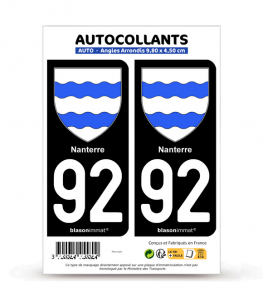 92 Nanterre - Armoiries | Autocollant plaque immatriculation