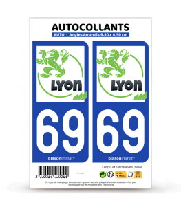 69 Lyon - Naturel | Autocollant plaque immatriculation