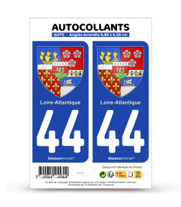 44 Loire-Atlantique - Armoiries | Autocollant plaque immatriculation