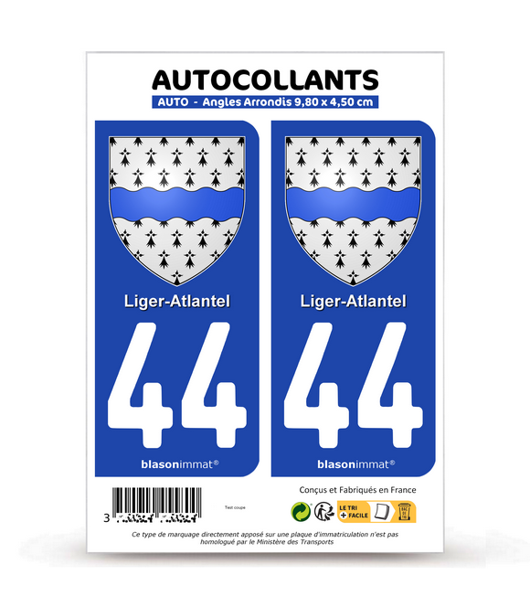 44 Loire-Atlantique - Blason Breizh | Autocollant plaque immatriculation