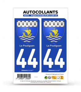 44 Le Pouliguen - Blason | Autocollant plaque immatriculation