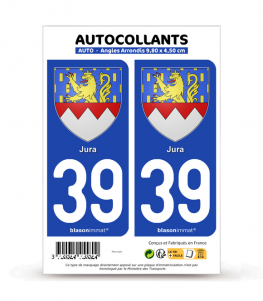 39 Jura - Armoiries | Autocollant plaque immatriculation