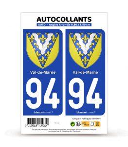 94 Val-de-Marne - Armoiries | Autocollant plaque immatriculation