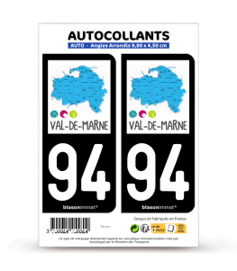 94 Val-de-Marne - Tourisme | Autocollant plaque immatriculation
