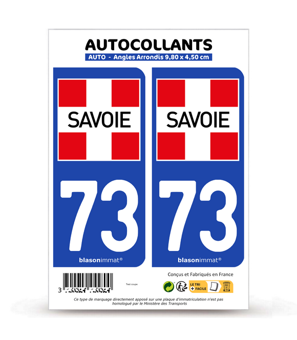 73 Savoie - Département | Autocollant et plaque immatriculation