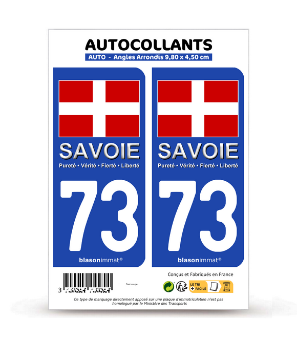 73 Savoie - Drapeau | Autocollant et plaque immatriculation