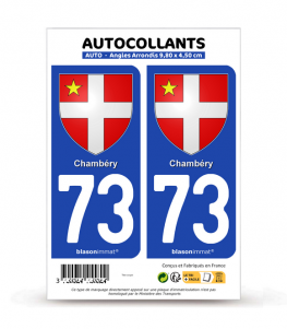 73 Chambéry - Armoiries | Autocollant plaque immatriculation