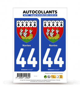 44 Nantes - Blason | Autocollant plaque immatriculation