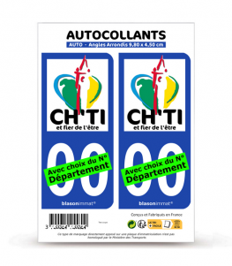 Ch'ti, Chti, Chtimi | Autocollant plaque immatriculation