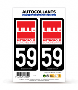 59 Lille - Métropole | Autocollant plaque immatriculation