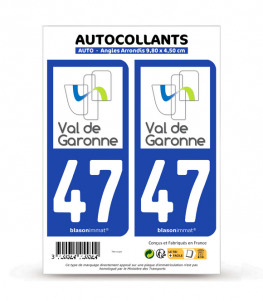 47 Marmande - Pays | Autocollant plaque immatriculation