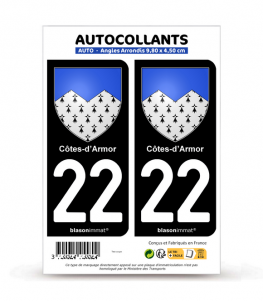 22 Côtes-d'Armor - Armoiries | Autocollant plaque immatriculation