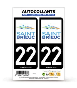 22 Saint-Brieuc - Ville | Autocollant plaque immatriculation