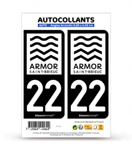 22 Saint-Brieuc - Armor Bi-ton | Autocollant plaque immatriculation