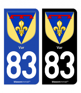 83 Var - Armoiries | Autocollant plaque immatriculation