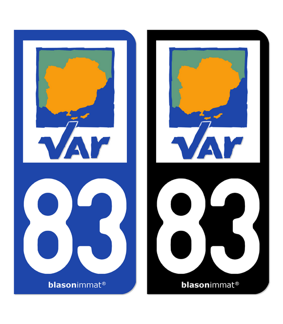 83 Var - Département | Autocollant plaque immatriculation