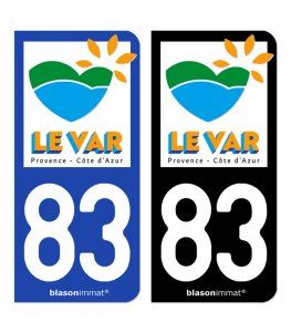 83 Var - Tourisme | Autocollant plaque immatriculation