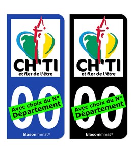 Ch'ti, Chti, Chtimi | Autocollant plaque immatriculation