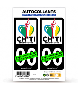 Ch'ti, Chti, Chtimi | Autocollant plaque immatriculation