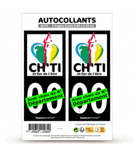 Ch'ti, Chti, Chtimi | Autocollant plaque immatriculation