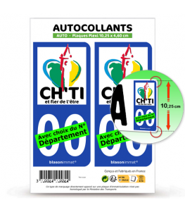 Ch'ti, Chti, Chtimi | Autocollant plaque immatriculation