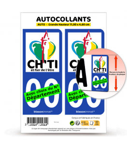 Ch'ti, Chti, Chtimi | Autocollant plaque immatriculation