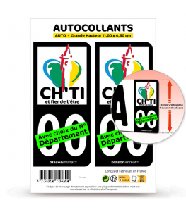 Ch'ti, Chti, Chtimi | Autocollant plaque immatriculation