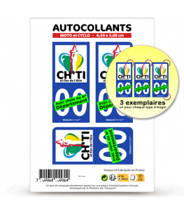 Ch'ti, Chti, Chtimi | Autocollant plaque immatriculation