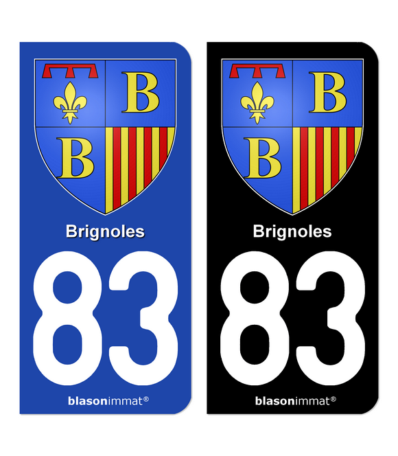 83 Brignoles - Armoiries | Autocollant plaque immatriculation