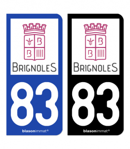 83 Brignoles - Ville | Autocollant plaque immatriculation