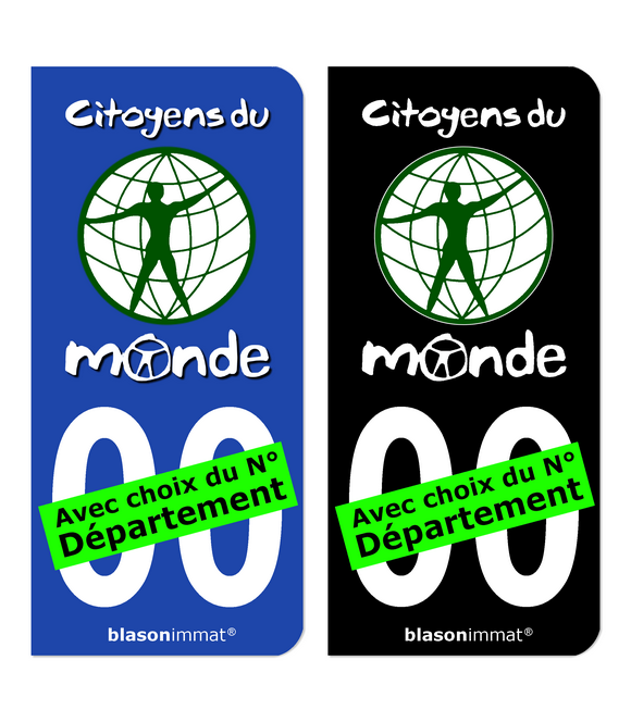 Citoyens du Monde | Autocollant plaque immatriculation