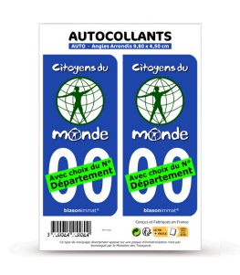 Citoyens du Monde | Autocollant plaque immatriculation