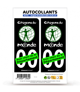 Citoyens du Monde | Autocollant plaque immatriculation