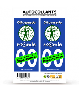 Citoyens du Monde | Autocollant plaque immatriculation