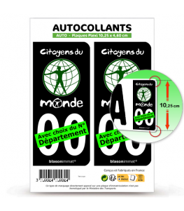 Citoyens du Monde | Autocollant plaque immatriculation