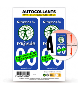 Citoyens du Monde | Autocollant plaque immatriculation