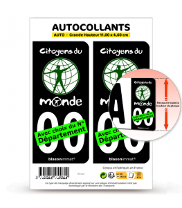 Citoyens du Monde | Autocollant plaque immatriculation